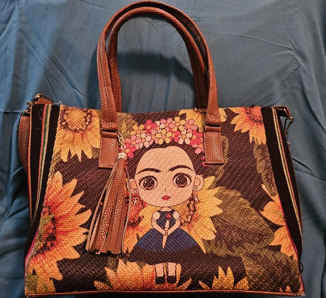 Frida Kahlo Bag Handbag - Mexican Art Purse Cartoon Funko Design Frida Kahlo Bag Handbag - Mexican Art Purse Cartoon Funko Design