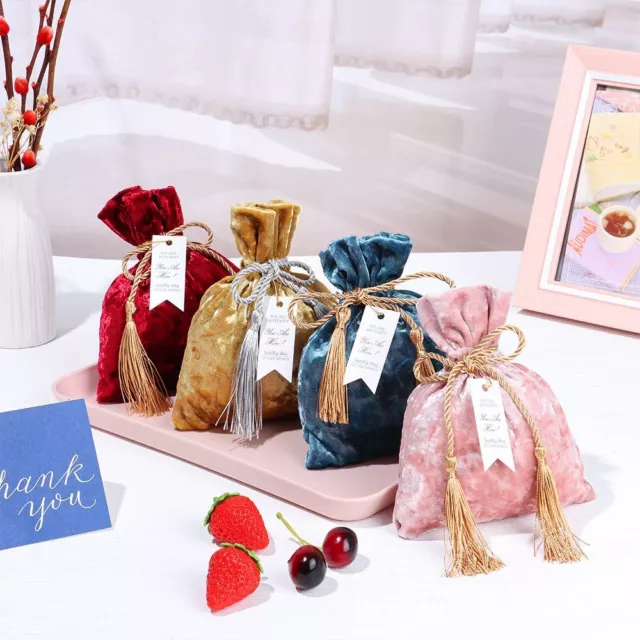 Wedding Party Trendy Gift Bags Candy Pouches Drawstring Pocket Velvet Candy Bag
