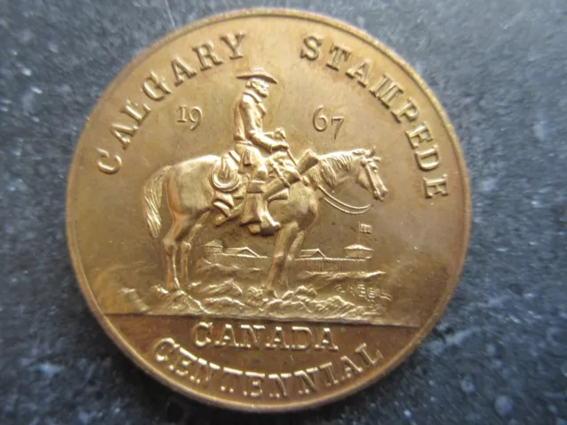 1967 Canada Calgary Stampede Dollar Cowboy Canada Centennial GREAT Condition