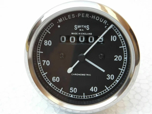 Neuf Réplica Smiths Compteur 80 Mph BSA Norton Triumph Vintage Moto #B98
