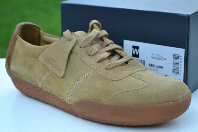 CLARKS ORIGINALS BNIB Mens Shoes MILLIGAN Oak Suede UK 7 41