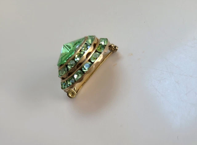 Broche Vintage Années 1930 - Marguerite Ronde Avec Petites Pierres Et Centre Brillant