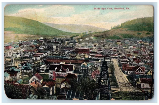 c1910's Bird's Eye View Bradford Pennsylvania PA Posted Antique Postcard