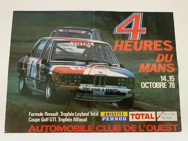 Affiche Vintage Reproduction - Course Automobile Des 24H Du MANS 1979 - Format 20x30 Pouces