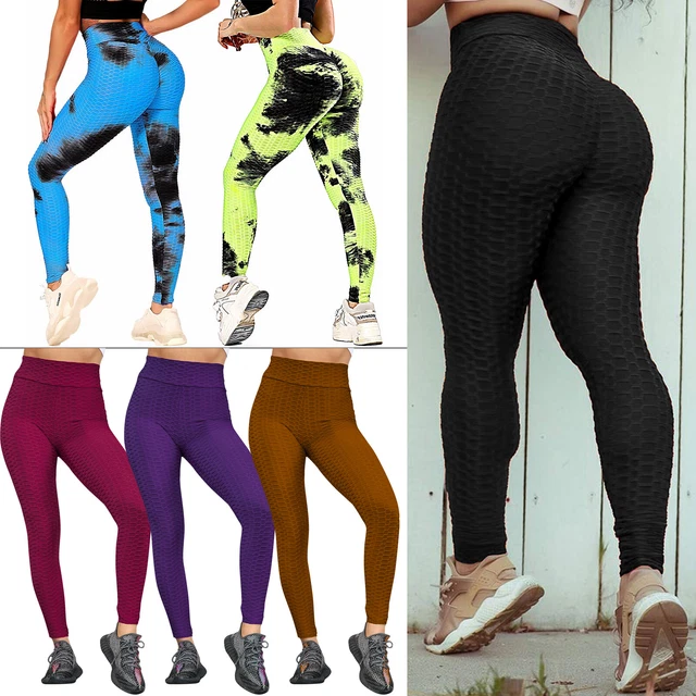 Tik Tok Women Yoga Pants Anti-Cellulite Push Up Ruched Butt Booty Leggings  Gym