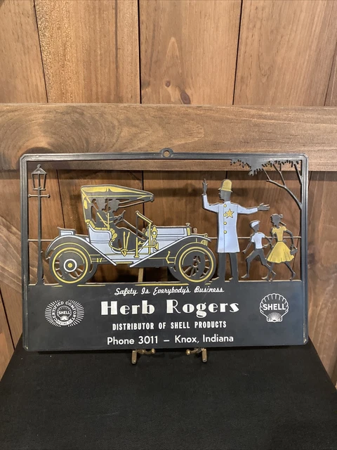 Shell Plastic Sign Herb Rogers Phone 3011 Knox Indiana
