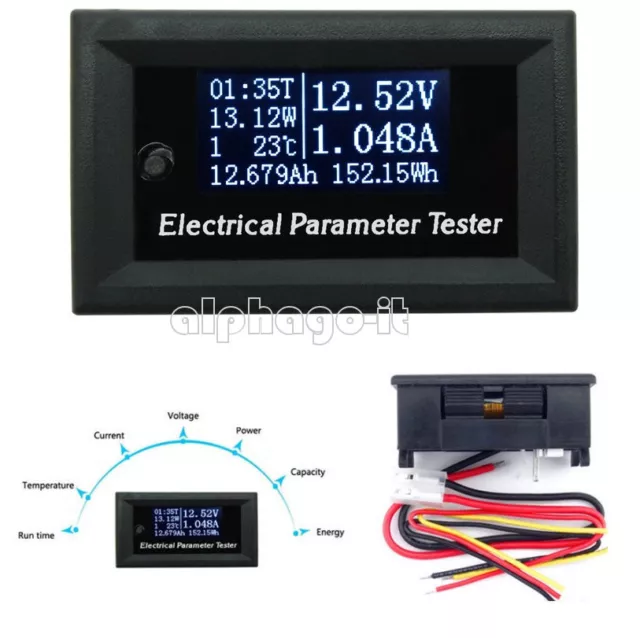 10A Multifunctional OLED Current Voltmeter Thermometer Battery Capacity Tester