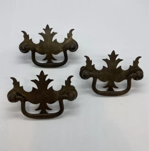 Vintage Lot Of 3 Dresser Drawer Handle Pull Furniture Hardware 2.5”Center Steel