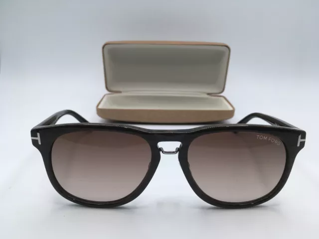 Tom Ford FT0346 Men's Dark Brown Frame Roviex Lens Aviator Sunglasses 55MM