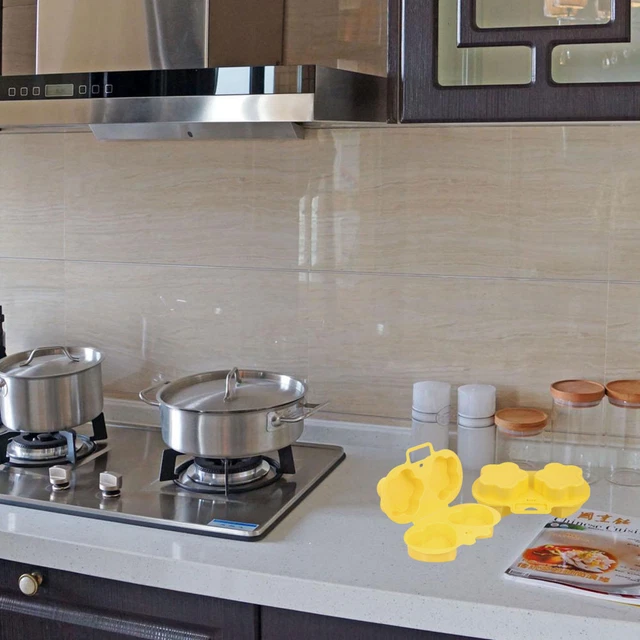 3 PCS EGG Poacher Cups Nonstick 2 Steamer Microwave Container Cooker £