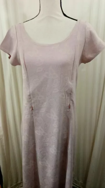 Breastfeeding Nursing Mauve Pink Dress Size S Zip To Feed Jacquard Floral NEW