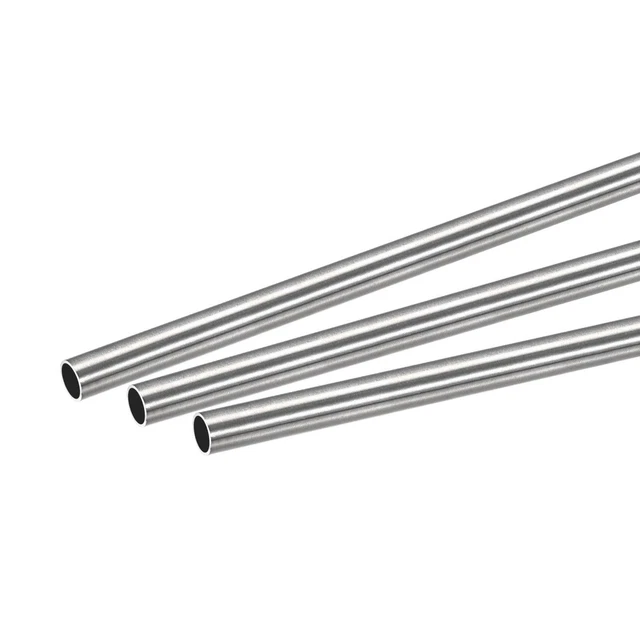 Rond Tube 8mm Dia Externe 0.6mm Épaisseur 250mm Longueur 3 Pcs