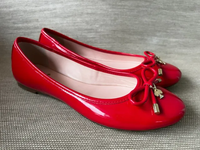 Kate Spade New York Women's Red Patent Leather Ballet Flats, Size 6 M