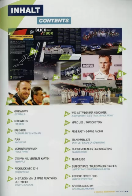 6h Nürburgring 2016 7/16 Rennprogramm Programmheft Rennen Official Programme 3