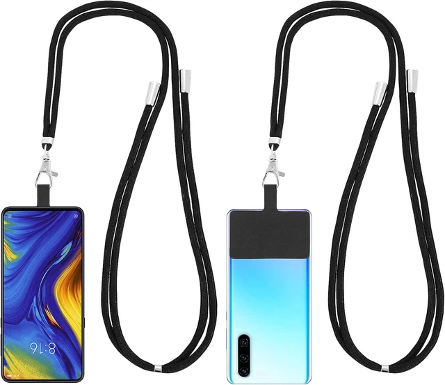 Lot De 2 Cordons Tour De Cou Pour Téléphone – Chaîne Métal Avec Pinces Universelles | Accessoire Pratique Et Stylé - 2