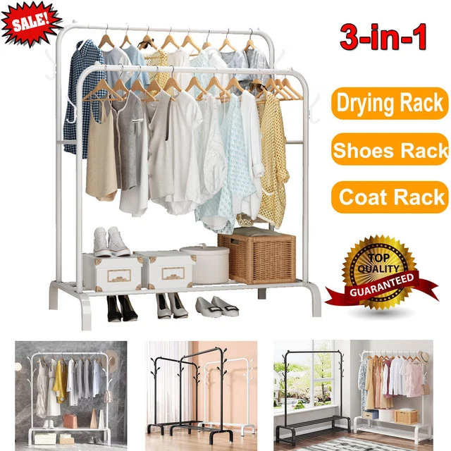 HEAVY DUTY DOUBLE Clothes Rail Hanging Rack &Garment Display Stand
