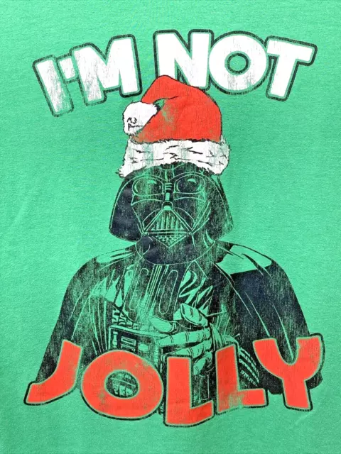 Star Wars Darth Vader I'm Not Jolly Christmas T Shirt Size Large Mens L Green