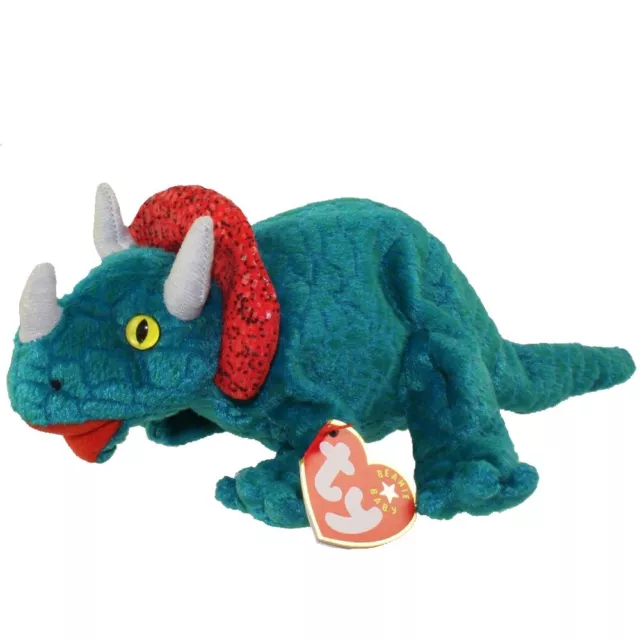 Ty Beanie Baby -HORNSLY THE TRICERATOPS 8" Plush New MWMT's