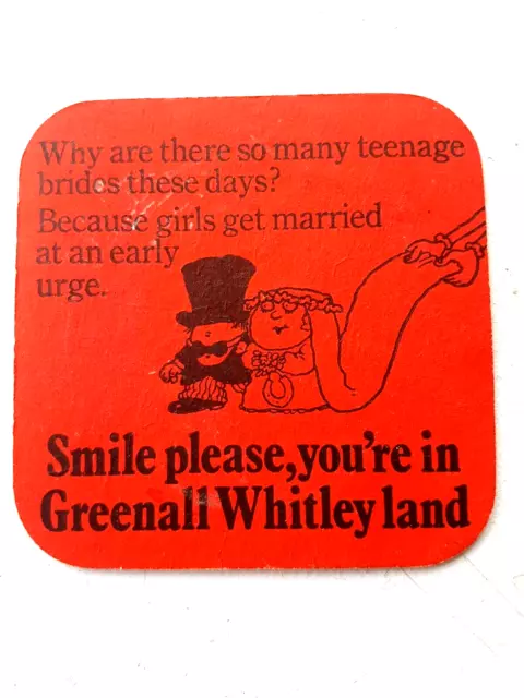 Vintage GREENALL WHITLEY / GREENALL'S - Cat No'274  Beer mat / Coaster