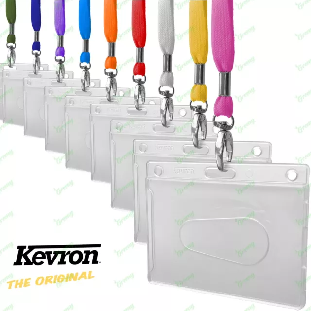 Genuine Kevron ID Card Holder With Premium Lanyard Neck Strap with Metal Clip