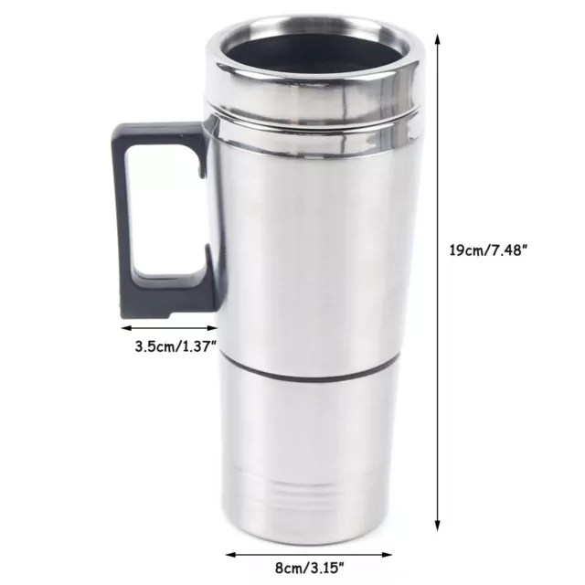 Car Heating Cup Coffee Maker Travel Portable Pot Heated Thermos Mug Kettle 12V 8