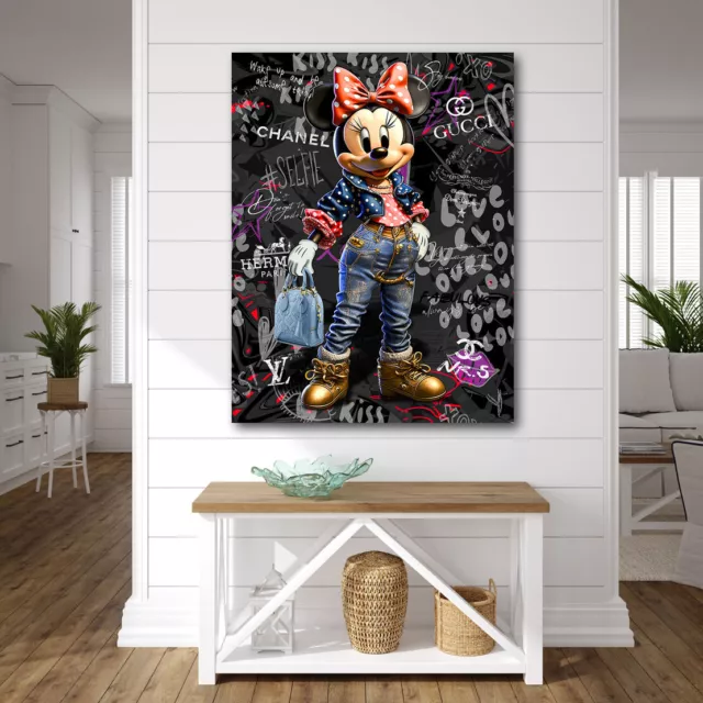 Leinwandbild Minnie Comic Pop Art Lifestyle Wandbild Wohnzimmer Büro Bilder