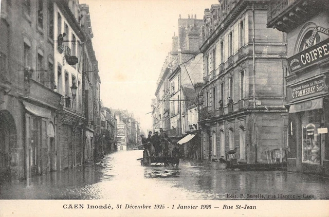 Cpa 14 Caen Flood Rue Saint Jean