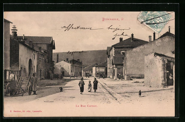 CPA Dombasle, La Rue Carnot 1906