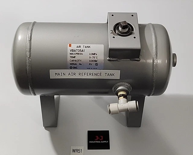 *PREOWNED* SMC VBAT05A1 Air Tank w/ Drain Valve 2.0MPa 0.005M³ 0~75°C + Warranty