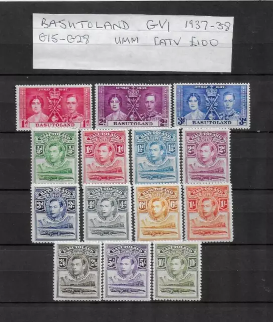 Basutoland    Gvi    1937-38   Sg15 - Sg28    Umm      Cval £100    ........0424