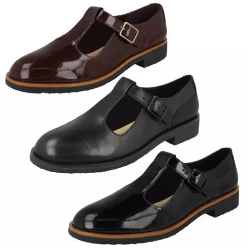 FEMMES CLARKS GRIFFIN Mia Cuir Verni Quotidien Boucle Frange Chaussures Plates EUR 69 23 PicClick FR