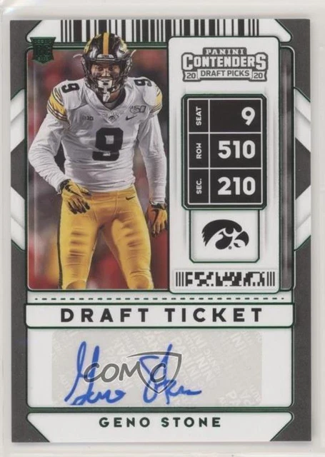 2020 Panini Contenders Draft Picks College Ticket Green Foil Geno Stone Auto