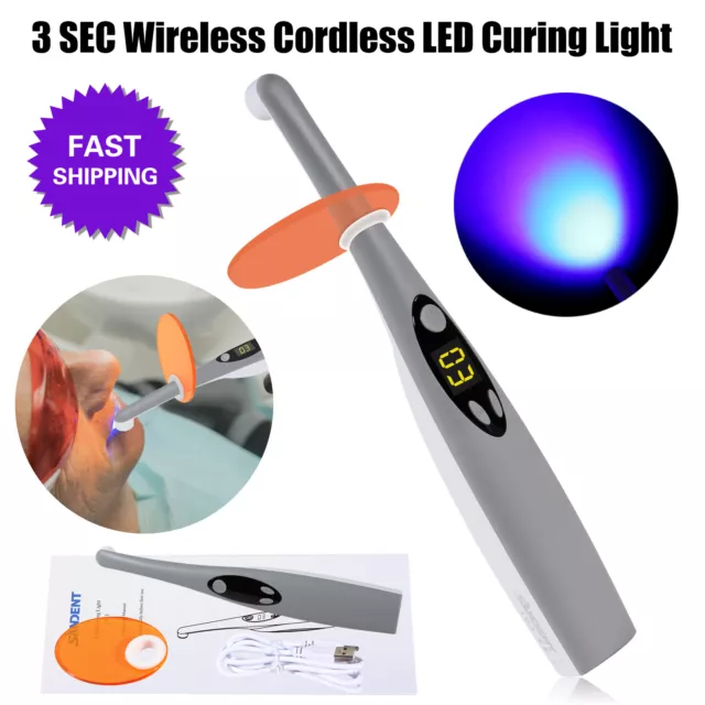 Dentist Dental LED Curing Light Lamp Wireless Cordless Resin Cure 2000mw lv3