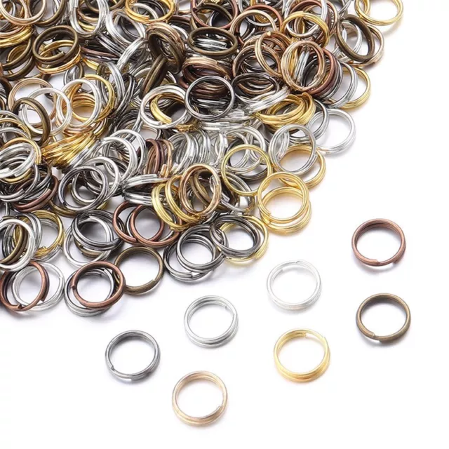 200x Iron Split Rings Double Loop Jump Ring Key Clasp Findings 4~25mm Pick Color