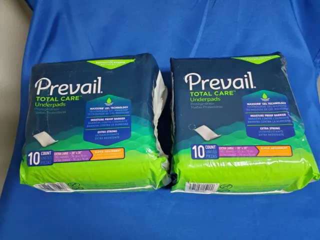 Prevail Total Care Underpad Heavy Absorbency 30X30" Lot Of 2 Packs