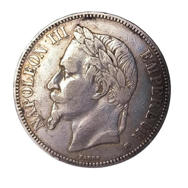 Médaillon-porte-clés Argent Avec Pièce 5 Francs Napoléon 1868 - Signé Eloi Pernet - Occasion
