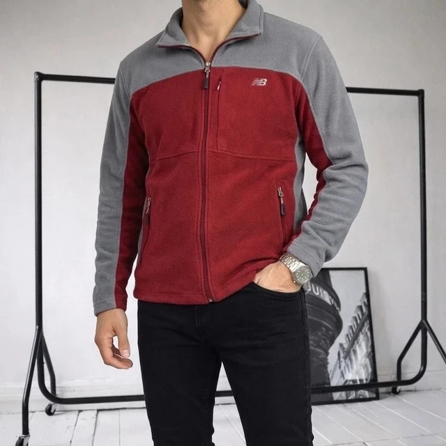Manteau veste empochée homme en polaire 1/4 zip taille