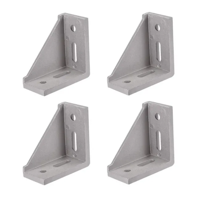 4 Pcs Extruded Aluminum Profile Gusset Silver L Brackets Connector  4080 Series