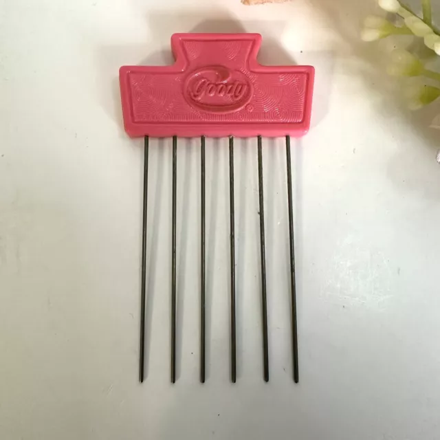 Vintage Goody Hair Pick Pink Purse Size 3 1/2"