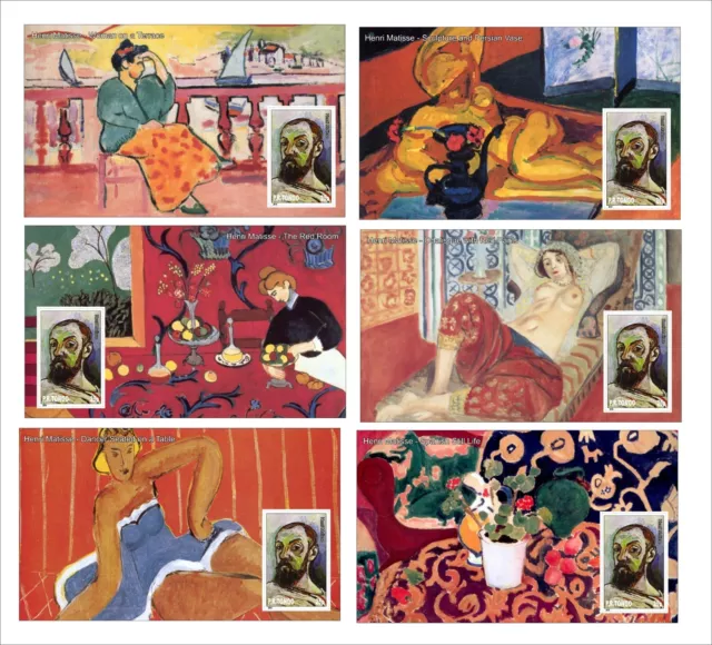 2010 Henri Matisse 12 Souvenir Sheets Mnh Unperforated Art Paintings