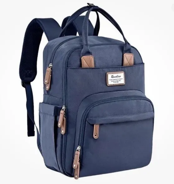 RUVALINO NWT Large Diaper Bag Backpack Multifunction Travel Maternity Baby/Blue