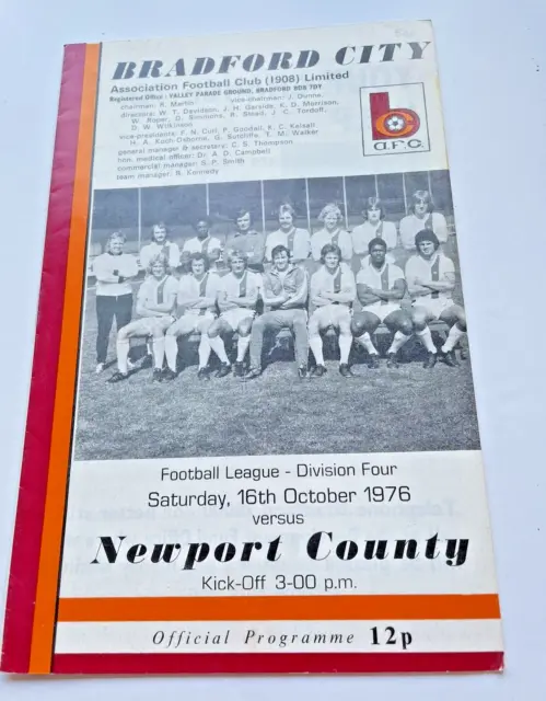 Bradford City v Newport County Div 4 16 October 1976