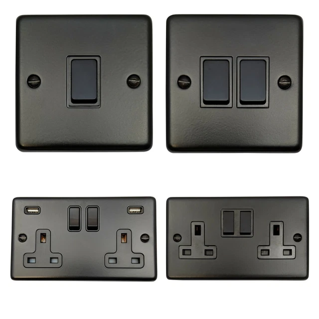 G&H CONTOUR MATT Black Light Switches & Plug Sockets £8.35 PicClick UK