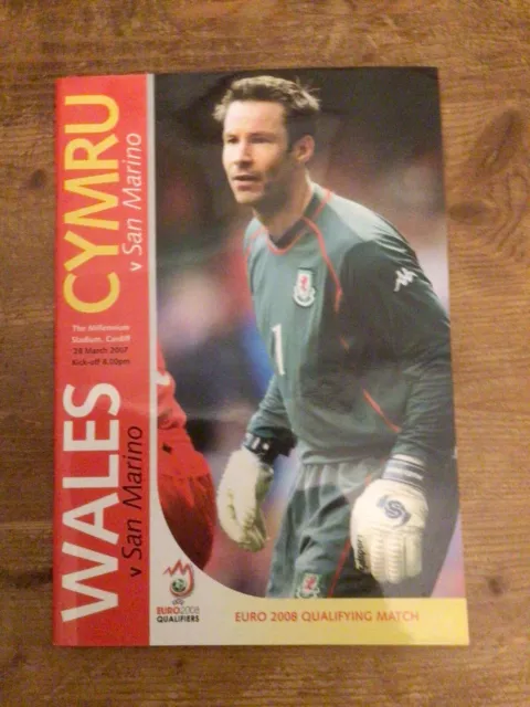 Wales v San Marino EURO 2008 Qualifying Match Programme 28/03/07