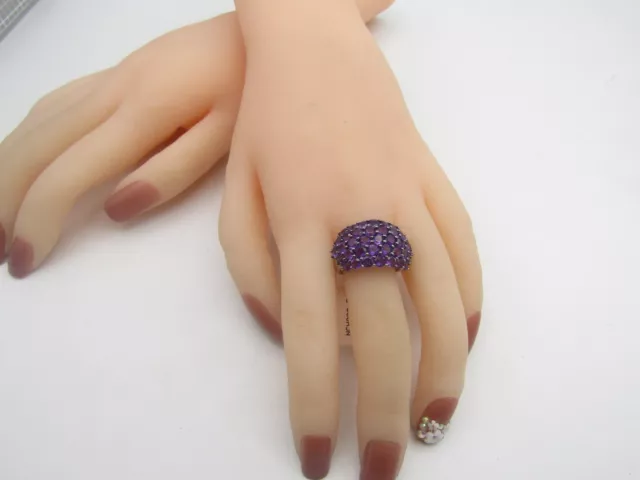 5.75 ctw AMETHYST COCKTAIL RING Sterling Silver 925 NWT Size 9 RG12