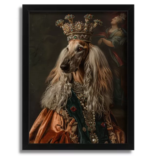 Regal Afghan Hound Portrait Royal Dog Art Print Reneiscance Dog Portrait Art