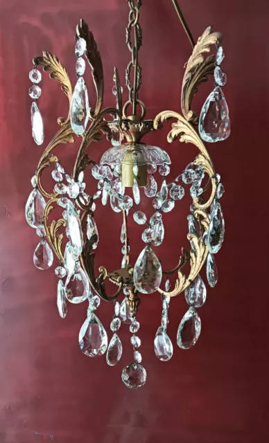 Antique French Chandelier 5", chandelier lighting, Vintage crystal Chandelier