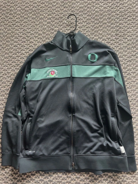 RARE Oregon Ducks Team Issued 2012 Rose Bowl Travel Jacket Nike Dry Fit Size XL 