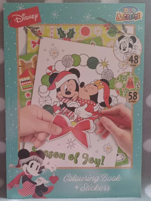 Malbuch Ausmalbuch Malheft mit Stickerbogen Weihnachten Micky & Minnie Maus #153