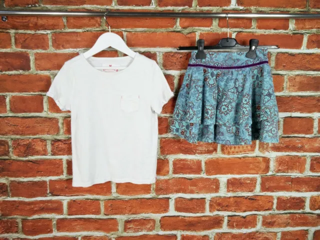 Girls Bundle Age 6-7 Years Fatface Skirt T-Shirt Cotton Corduroy Geo Print 122Cm